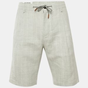 Eleventy Grey Linen & Wool Blend Shorts L, Clothing - Luxury Closet