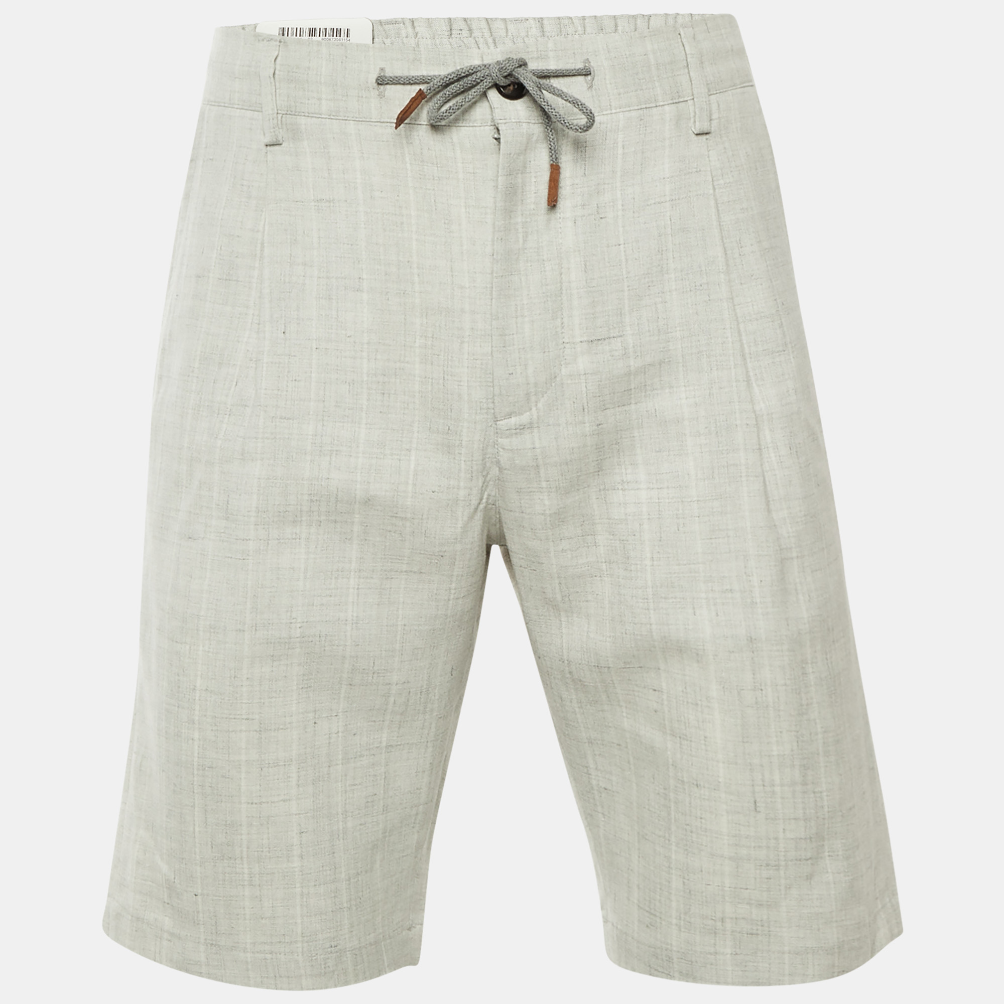 Eleventy Grey Linen & Wool Blend Shorts L, Clothing - Luxury Closet