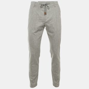 Eleventy Grey Wool Jogger Pants M, Pants - Luxury Closet