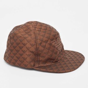 Emporio Armani Brown Logo Jacquard Aquila Baseball Hat S, Luggage Accessories - Luxury Closet