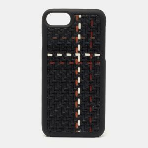 Ermenegildo Zegna Black Woven Leather iPhone 6 Cover, Mobile Phone Cases - Luxury Closet