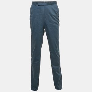 Ermenegildo Zegna Blue Cotton Trousers XXXL, Pants - Luxury Closet