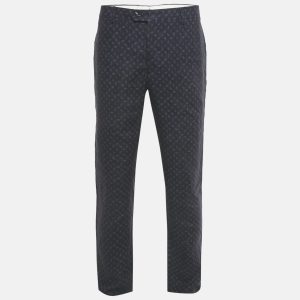 Etro Blue Paisley Prints Linen Trousers XXL, Pants - Luxury Closet