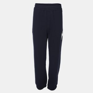 Fendi Navy Blue Cotton Knit FF Block Embossed Trousers XXL, Pants - Luxury Closet