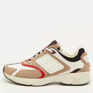 Fendi Faster Size 42 Multicolor Mesh and Nubuck Leather Low Top Sneakers, Shoes - Luxury Closet