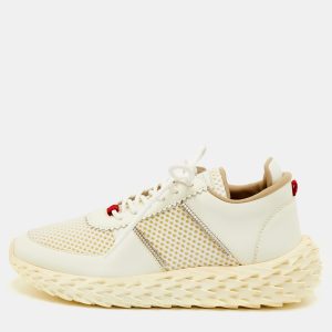 Giuseppe Zanotti Urchin Size 42 Off White Leather and Mesh Low Top Sneakers, Shoes - Luxury Closet