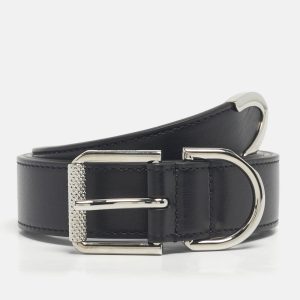 Givenchy Black Leather Buckle Belt 90CM, Belt Buckles - Luxury Closet