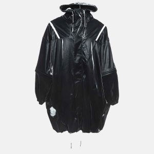 Givenchy Black Contrast Trim Synthetic Oversized Raincoat M, Coats & Jackets - Luxury Closet