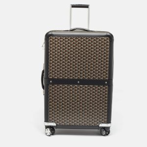 Goyard Large Black Coated Canvas, Leather and Rubber Suitcases, Suitcases - Luxury Closet