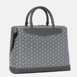 Goyard Grey Leather and Signature Canvas Cisaplin Document Case, Briefcases - Luxury Closet