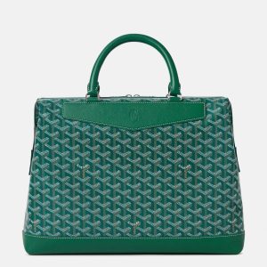 Goyard Green Leather and Signature Canvas Cisaplin Document Case, Briefcases - Luxury Closet