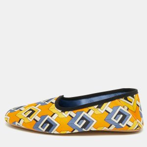 Gucci Orange/Blue Geometric G Print Satin Smoking Slippers Size 42, Loafers & Slip-Ons - Luxury Closet