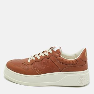 Gucci Brown Jumbo GG Embossed Leather Chunky B Sneakers Size 41.5, Shoes - Luxury Closet