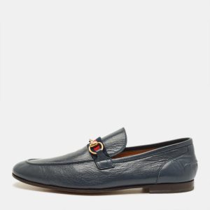 Gucci Horsebit Size 43.5 Blue Leather Penny Loafers, Loafers & Slip-Ons - Luxury Closet
