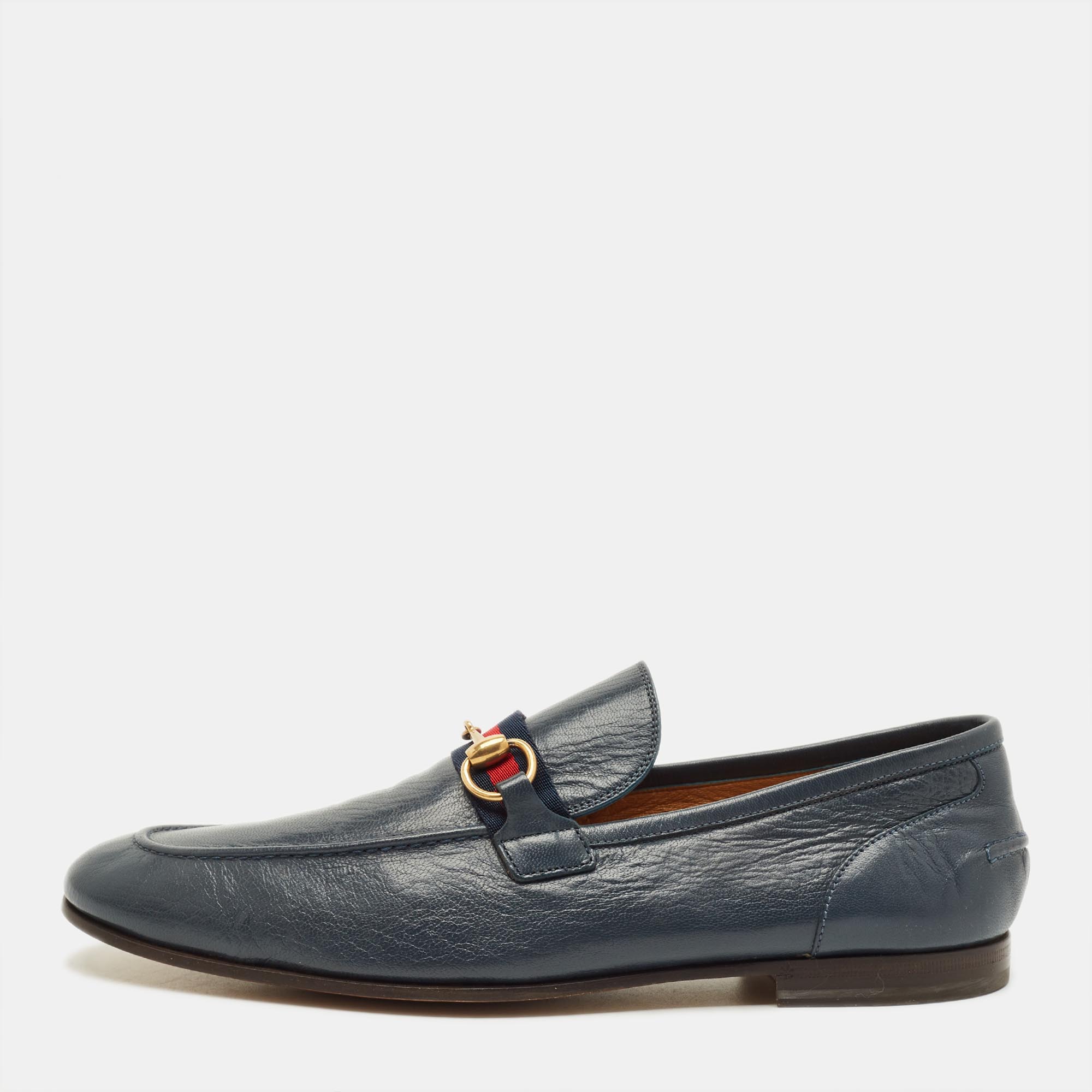 Gucci Horsebit Size 43.5 Blue Leather Penny Loafers, Loafers & Slip-Ons - Luxury Closet