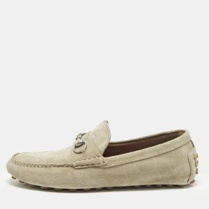 Gucci Horsebit Size 45 Beige Suede Driver Loafers, Loafers & Slip-Ons - Luxury Closet