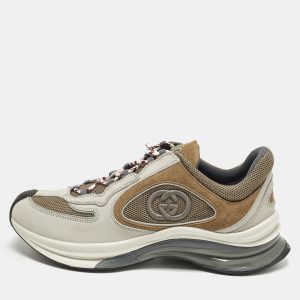 Gucci Run Size 41.5 Multicolor Nubuck Leather and Mesh Low Top Sneakers, Shoes - Luxury Closet