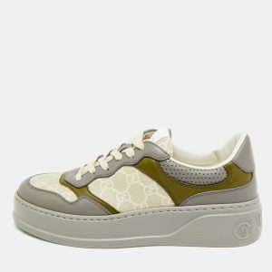 Gucci Chunky B Size 41.5 Multicolor Leather and GG Supreme Canvas Low Top Sneakers, Shoes - Luxury Closet