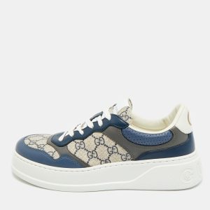 Gucci Chunky B Size 41.5 Multicolor Leather and GG Supreme Canvas Low Top Sneakers, Shoes - Luxury Closet
