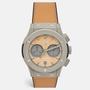 Hublot Tan Dial Grey Concrete Sand Camel Leather Limited Edition Classic Fusion Year of The Fiftieth 521.XC.0570.VR.UAE21 Men's Wristwatch 45 mm, Watches - Luxury Closet