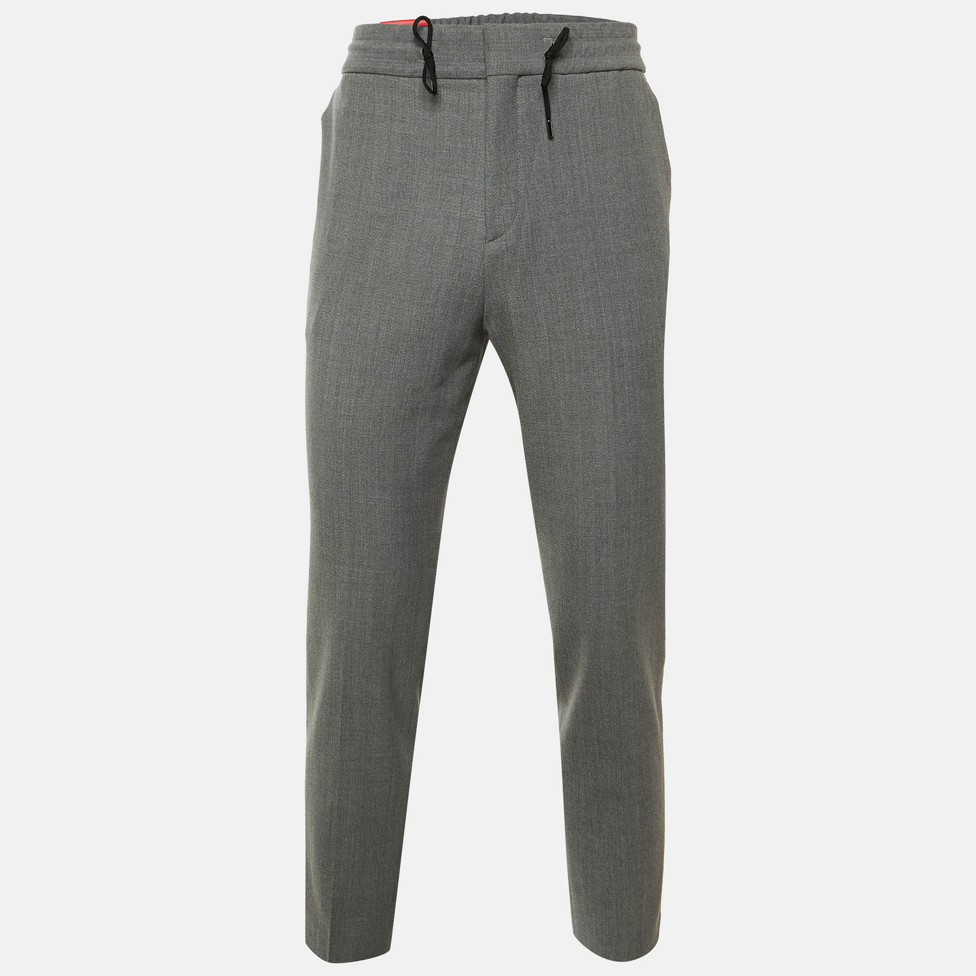 Hugo Boss Grey Wool Blend Extra Slim Fit Trousers M, Pants - Luxury Closet