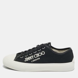 Jimmy Choo Black Canvas Palma m Lace Up Sneakers Size 45, Shoes - Luxury Closet
