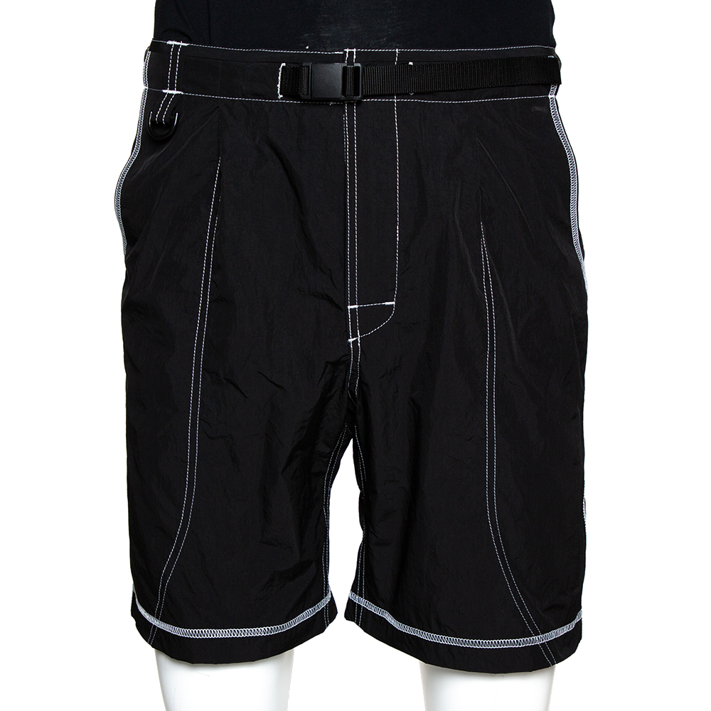 John Elliott Black High Shrunk Nylon Mountain Shorts S, Clothing - Luxury Closet