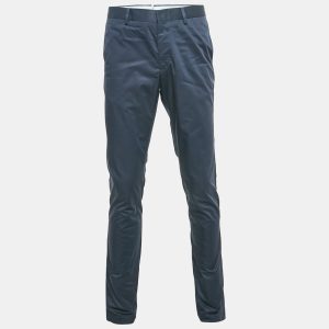 Lanvin Navy Blue Cotton Formal Trousers L, Pants - Luxury Closet