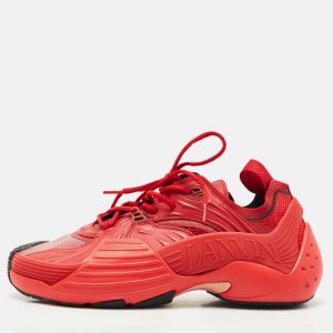 Lanvin Dark Red Mesh and Rubber Flash X Lace Up Sneakers Size 42, Shoes - Luxury Closet