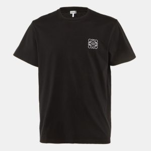 Loewe Black Anagram Embroidered Cotton Crew Neck T-Shirt XL, Shirts & Tops - Luxury Closet