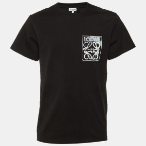 Loewe Black Cotton Anagram Fake Pocket T-Shirt M, Shirts & Tops - Luxury Closet