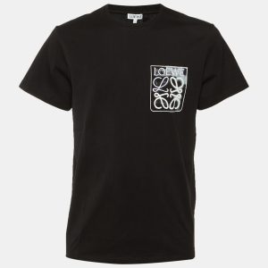 Loewe Black Cotton Anagram Fake Pocket T-Shirt S, Shirts & Tops - Luxury Closet