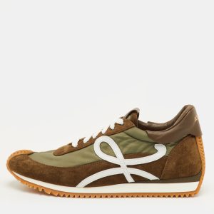 Loewe Flow Runner 2.0 Size 42 Dark Khaki Nylon and Suede Low Top Sneakers, Shoes - Luxury Closet