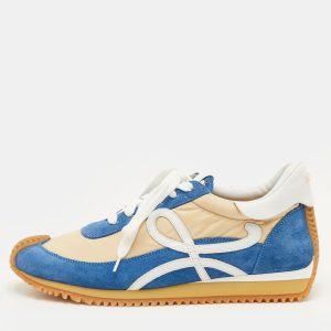 Loewe Flow Runner 2.0 Size 42 Blue/Beige Nylon and Suede Low Top Sneakers, Shoes - Luxury Closet