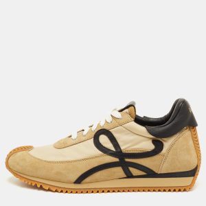 Loewe Flow Runner 2.0 Size 42 Beige/Black Nylon and Suede Low Top Sneakers, Shoes - Luxury Closet