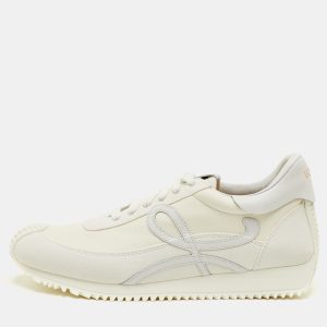 Loewe Flow Runner 2.0 Size 42 White Nylon and Suede Low Top Sneakers, Shoes - Luxury Closet