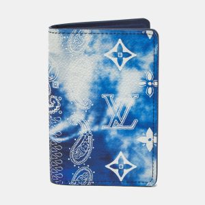 Louis Vuitton Blue Monogram Bandana Leather Pocket Organizer, Wallets & Money Clips - Luxury Closet