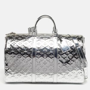 Louis Vuitton Keepall Bandouliere 50 Silver Monogram Mirror Canvas Duffel Bag, Duffel Bags - Luxury Closet