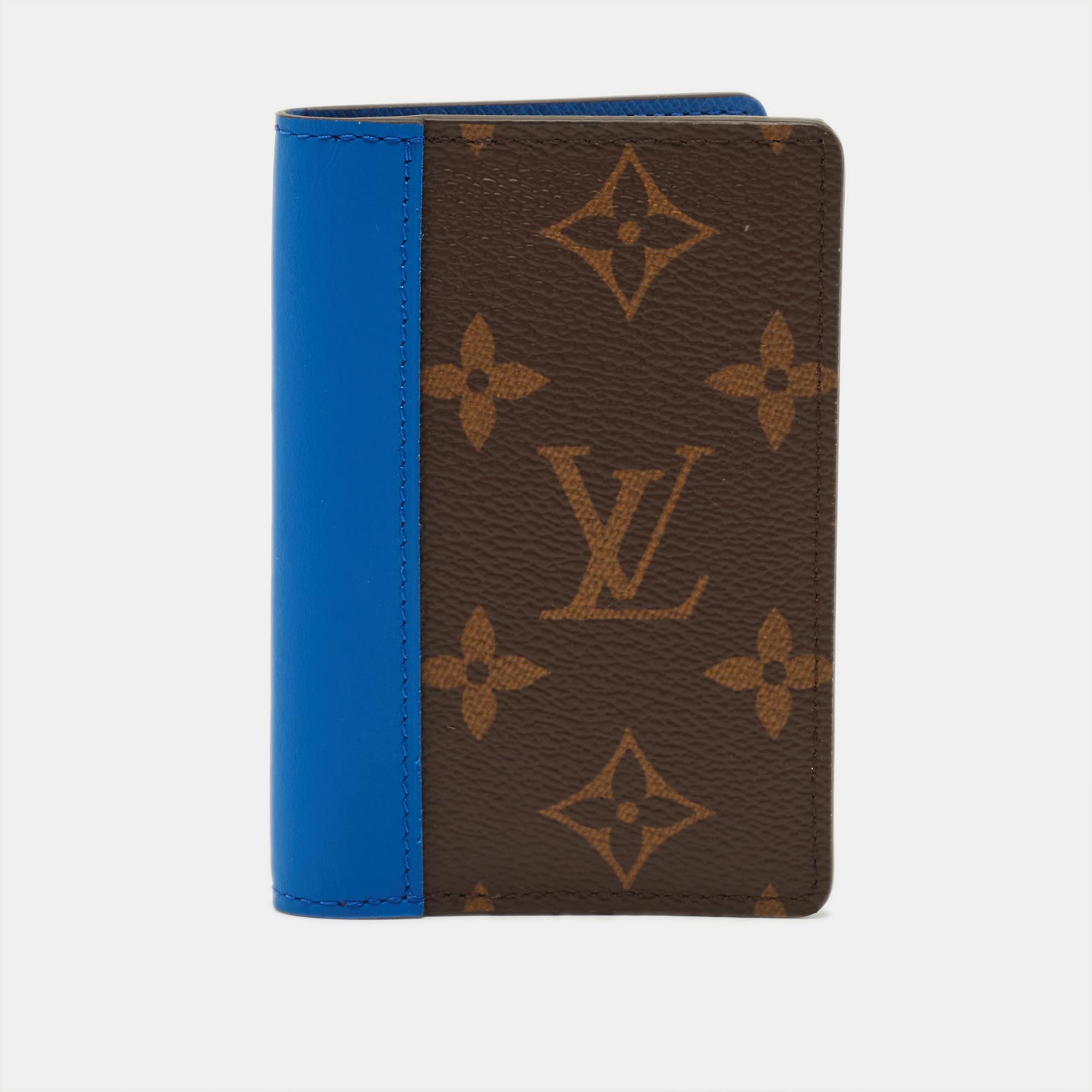 Louis Vuitton Blue Leather and Monogram Canvas Pocket Organizer, Wallets & Money Clips - Luxury Closet