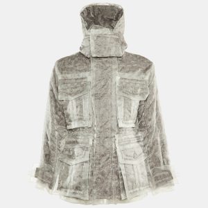 Louis Vuitton Brown & Grey Organza Layered Jacket S, Coats & Jackets - Luxury Closet