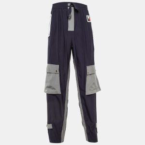 Louis Vuitton Navy Blue & Grey Synthetic Cargo Pants M, Pants - Luxury Closet