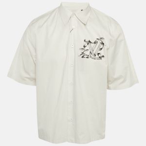 Louis Vuitton Grey LV Ribbon Print Cotton Short Sleeve Shirt M, Shirts & Tops - Luxury Closet