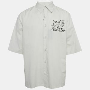 Louis Vuitton Grey LV Ribbon Print Cotton Short Sleeve Shirt XL, Shirts & Tops - Luxury Closet