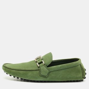 Louis Vuitton Green Nubuck Leather Hockenheim Loafers Size 40.5, Loafers & Slip-Ons - Luxury Closet