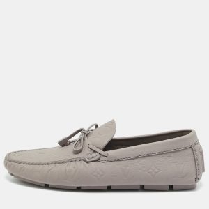 Louis Vuitton Driver Size 43 Grey Antarctica Monogram Leather Loafers, Loafers & Slip-Ons - Luxury Closet