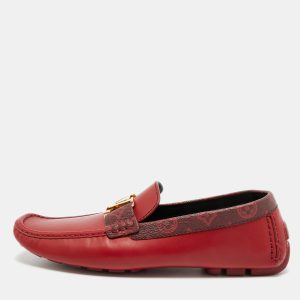 Louis Vuitton Monte Carlo Size 43 Burgundy Monogram Canvas and Leather Loafers, Loafers & Slip-Ons - Luxury Closet