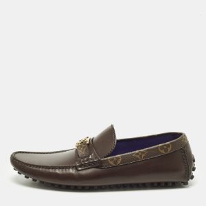 Louis Vuitton Hockenheim Size 43.5 Dark Brown Monogram Canvas and Leather Loafers, Loafers & Slip-Ons - Luxury Closet