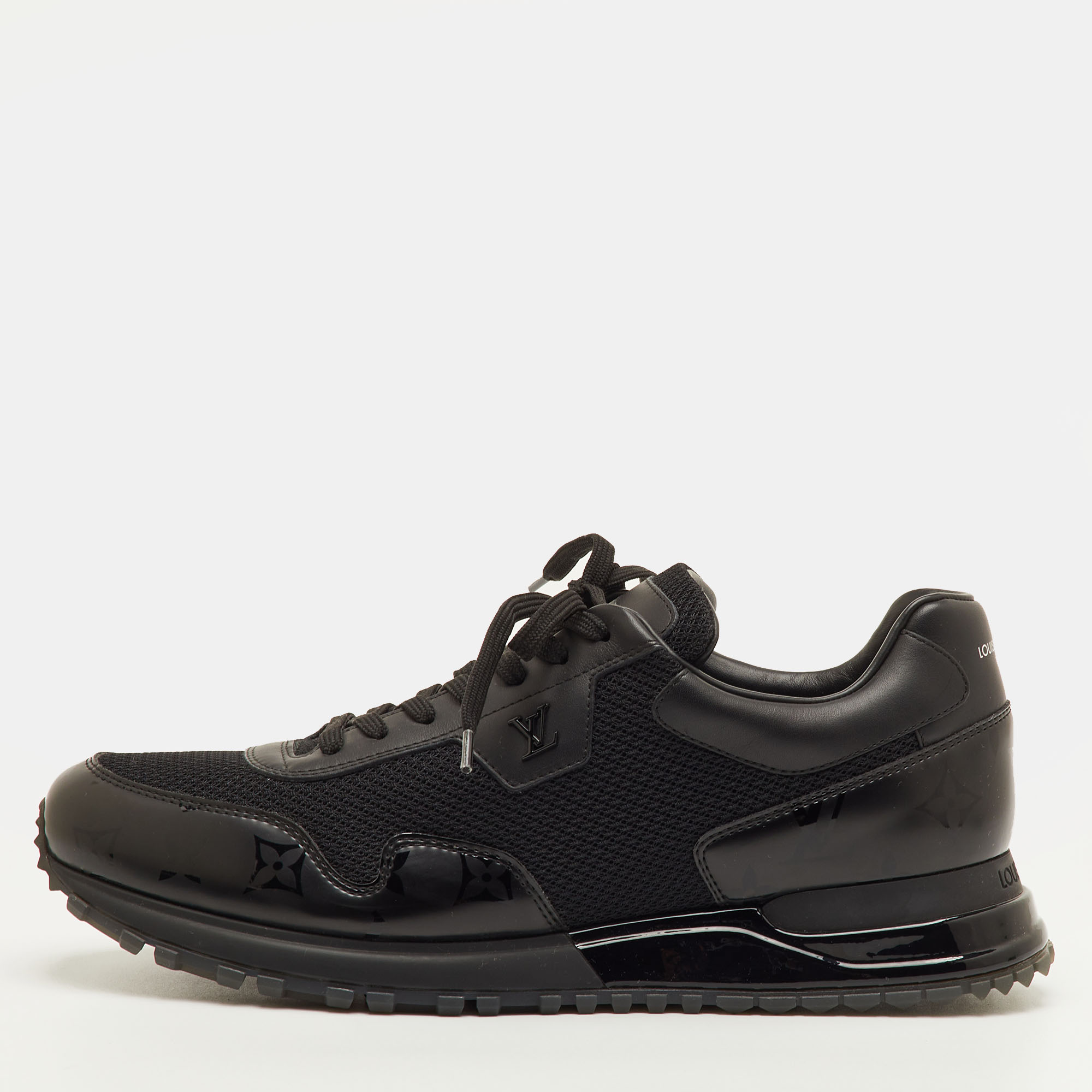 Louis Vuitton Run Away Size 41.5 Black Mesh and Monogram Leather Low Top Sneakers, Shoes - Luxury Closet