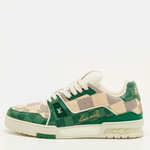 Louis Vuitton LV Trainer Size 41 Green/Off White Damier Leather Sneakers, Shoes - Luxury Closet