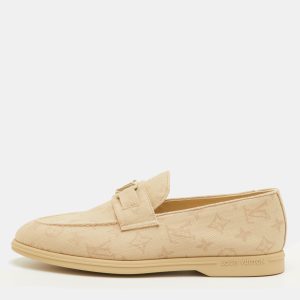 Louis Vuitton Estate Size 41 Beige Monogram Fabric Slip On Loafers, Loafers & Slip-Ons - Luxury Closet